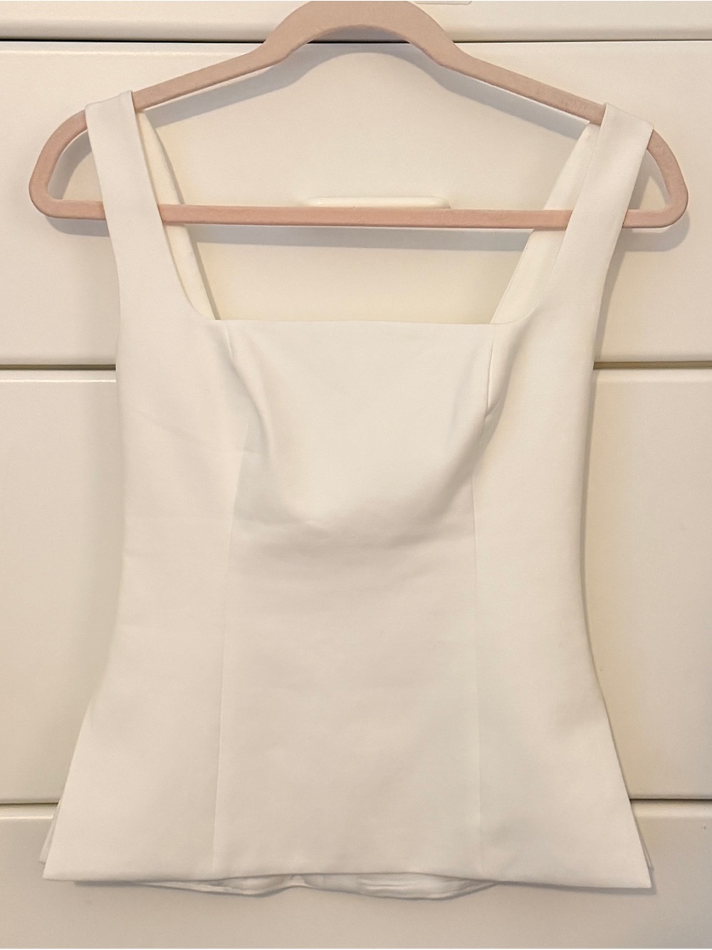 Aritzia Cream Square-Neck Structured Tank